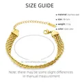Size guide for gold plated stainless steel Cuban bracelet with 18cm plus 5cm extension - Gold Woven Bracelet/SB22051910