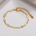 Bracciale minimalista in acciaio inossidabile placcato oro 18K con maglie a croce - Croce/BR-1170