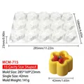 White 15-cavity recessed star silicone mold MCM-715 for mousse and chocolate - 15-Cavity Groove Star MCM-715