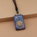 Ebony Yellow Zambala No.2 Thangka Square Necklace