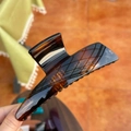 Close-up of a large amber tortoiseshell hair claw clip showing resin texture and shine - XL Butterfly Buckle (Approx. 13.5cm) / Glossy Tortoiseshell