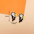 Cartoon ghost grim reaper pendant in black and purple enamel for Halloween DIY jewelry - 2# Skeleton Wizard Grim Reaper