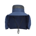Dunkelblauer Sonnenhut mit breiter Krempe und Nackenschutz für Outdoor-Aktivitäten - Marineblau