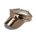 Metallic rose gold PU sun visor with adjustable velcro strap and sweatband for women - Gold