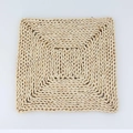 Square handcrafted natural corn husk woven placemat with minimalist rustic texture - Square 30*30cm