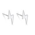 Minimalist lightning bolt stud earrings in S999 sterling silver for women - Lightning Stud Earrings