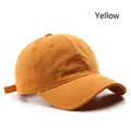 Classic yellow cotton baseball cap with adjustable strap for large head size - Adjustable / Yellow