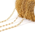 4.5mm 18k gold plated stainless steel embossed lip chain for DIY jewelry making - 4.5mm Width Lip Chain Bowknot Horizontal Ribbed Embossed / Gold