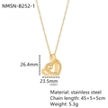 Elegant gold double heart stainless steel pendant necklace with 55cm adjustable chain - Gold Double Heart Stainless Steel (NMSN-B252-1)
