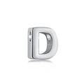 Polished S925 silver letter D heart pendant charm with a sleek metallic finish - White Gold DY130008 (D)