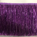 20cm shiny purple fringe trim with metallic tinsel for costumes and festive decoration - Purple
