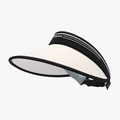 Visiera parasole pieghevole color crema e nero con tesa larga e cinturino regolabile - Regolabile / Beige