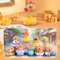 Capybara collectible figure in God of Wealth style holding a golden ingot mascot - -336 Is Happiness Box 8 / Whole Box