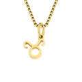 Golden Taurus zodiac pendant necklace featuring a polished box chain for women and men - Taurus / Gold