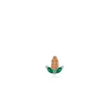 S925 sterling silver corn-shaped stud earrings with orange and green zircon stones - Orange Corn Style - Silver Base (RHE959S)