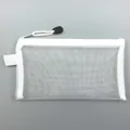 Minimalist white mesh zipper pencil case with high capacity and portable design - White / A6 (20.5x11.5cm)