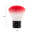 Nail dust brush with red and white gradient bristles and black polka dot 60mm handle - Nail Dust Cleaning Brush