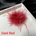 Elegant Dark Red ostrich feather brooch and hair clip for party and banquet events - Dark Red