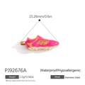 Ciondolo a forma di scarpa da calcio in acciaio inossidabile rosa e oro - Ciondolo Scarpetta da Calcio Rosa Oro in Acciaio Inossidabile (PJ92676A)