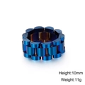 Anello a maglie di cinturino in acciaio inossidabile blu con dettagli a vite - US 8 / Blu (KR86694-KFC)