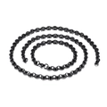 Collar de hombre cadena grano de café en acero inoxidable negro pulido brillante - 9mm de Ancho 46cm de Largo / Negro