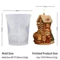 Christmas boot house silicone candle mold showing DIY finished craft and product dimensions - Christmas Boot House / GJ-356