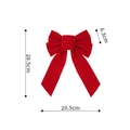Handmade red glitter velvet Christmas tree bow decoration with 28.5cm height - 28.5cm x 20.5cm