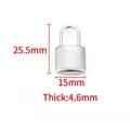 Polished silver heart padlock charm for DIY necklaces with 25.5mm by 15mm dimensions - Polished Lock Pendant 15x25.5mm / Steel