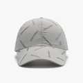 Light gray breathable mesh baseball cap with all-over logo pattern for sun protection - Adjustable / Light Gray