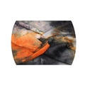 Elastic wide yoga headband featuring a vibrant orange and black tie-dye twisted design - 25-Orange Black Tie-dye