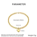 Technical specs for gold stainless steel heart pendant necklace with OT toggle clasp - Gold Thick O-Chain Heart Style (KN113921-Z)