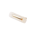 Fermaglio rettangolare in acetato marmo beige con base in metallo dorato - Trasparente Bicolore (Rettangolo)