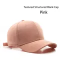 Pink baseball cap with unique pineapple texture and structured hard top design - Pineapple Grid Structured Plain / Pink