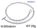 Collana a catena in acciaio al titanio argento con chiusura OT, 500x6mm, peso 25g - 500x6mm / Color Acciaio