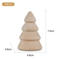 Miniature wooden Christmas tree DIY craft ornament in natural finish, 7.6cm height - Height 7.6cm/Base Diameter 4.8cm