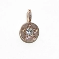 Rose gold circular star pendant with synthetic diamond for DIY jewelry necklaces - Rose Gold April