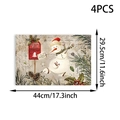 Détail de 4 sets de table de Noël vintage avec bonhomme de neige, taille 44x29,5cm - Lot de 4