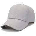 Unisex grey laser-cut breathable baseball cap made of quick-dry fabric for summer - Light Gray