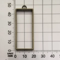 Rectangle antique bronze alloy hollow frame pendant for DIY resin jewelry making - Large Rectangle (10492) / 20x45mm / Bronze