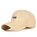 Beige quick-dry baseball cap with Sidailin patch and breathable nylon texture fabric - Adjustable / Beige