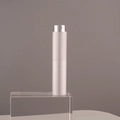 Matte silver 10ml refillable perfume atomizer with swivel spray on acrylic block - 10 ml / Silver