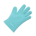 Guante de silicona verde azulado con superficie antideslizante y lazo para colgar en cocina - Azul Nórdico