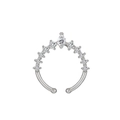 Silberner Nasenring in Kronenform mit Marquise- und runden Zirkonia-Steinen - Kupfer / Weiß K (X845)