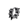 Black stainless steel punk hoop earring with sharp rivet spike stud for men - 8-Spike Ear Hoop / Black