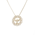 Hip hop gouden ketting met een micro-ingelegde zirkoon duif hanger op witte achtergrond - Goud