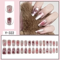 Cat eye cat and dragon press-on nails with red fireworks pattern and cartoon art - Cat Eye Gradient Red Fireworks Cartoon Cat (Y-322)