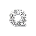 Silver alloy 10mm rhinestone letter Q charm accessory for pet collars and DIY jewelry - 10mm / Letter Q with Rhinestone