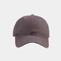 Detailed close-up of dark brown cotton twill baseball cap with classic six-panel structure - Adjustable / Dark Gray