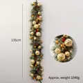 Christmas garland with pine cones, golden ornaments, and warm LED lights, 135cm length - 135cm Gold Decorated Garland With LED