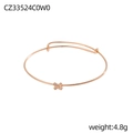 Bracciale rigido in oro rosa con simbolo X infinito testurizzato su fascia sottile - Stile Simbolo X Oro Rosa (CZ33524C0W0)